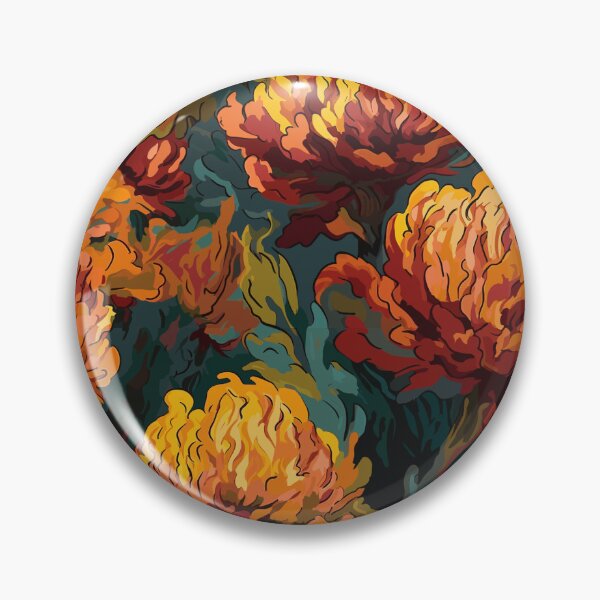 Item preview, Van Gogh-Inspired Marigold Pattern - Textured Background and Expressive Strokes designed and sold by TopArtsy.