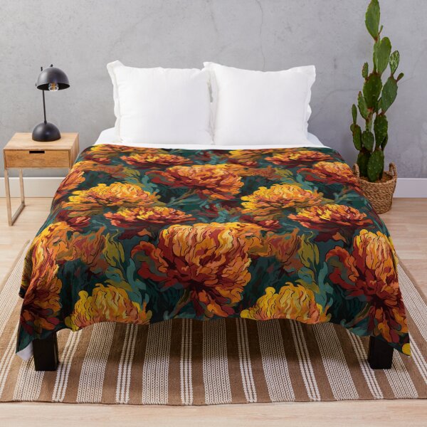 Item preview, Van Gogh-Inspired Marigold Pattern - Textured Background and Expressive Strokes designed and sold by TopArtsy.