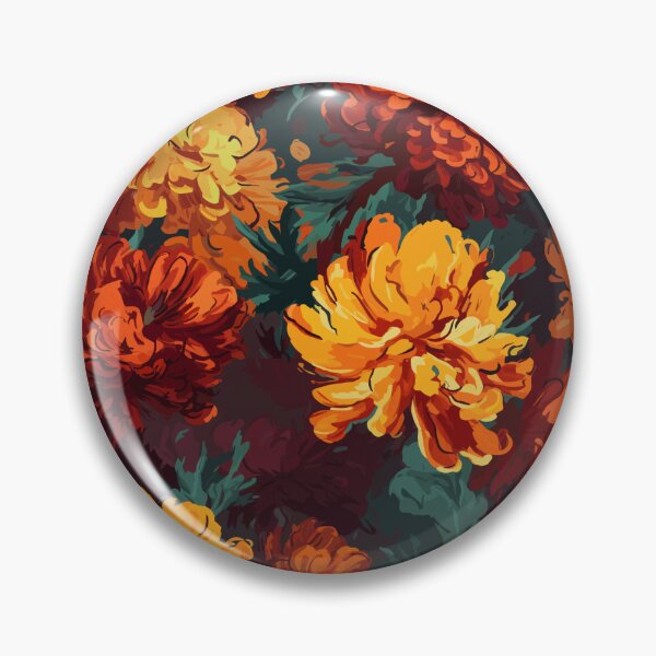 Item preview, Van Gogh-Inspired Marigold Pattern - Stippling Technique and Expressive Strokes designed and sold by TopArtsy.