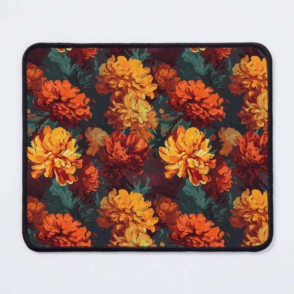 Item preview, Van Gogh-Inspired Marigold Pattern - Stippling Technique and Expressive Strokes designed and sold by TopArtsy.