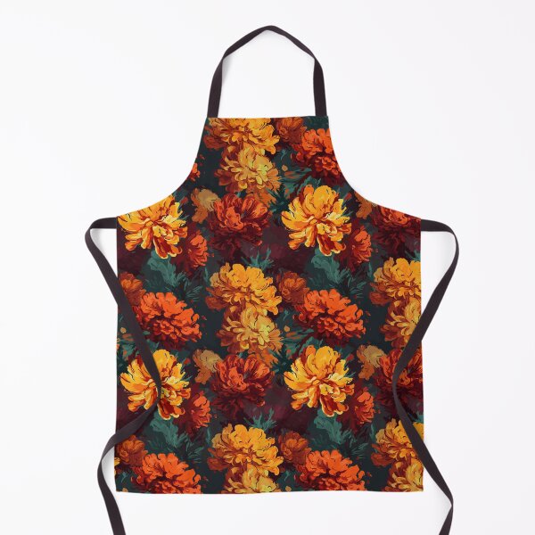 Item preview, Van Gogh-Inspired Marigold Pattern - Stippling Technique and Expressive Strokes designed and sold by TopArtsy.