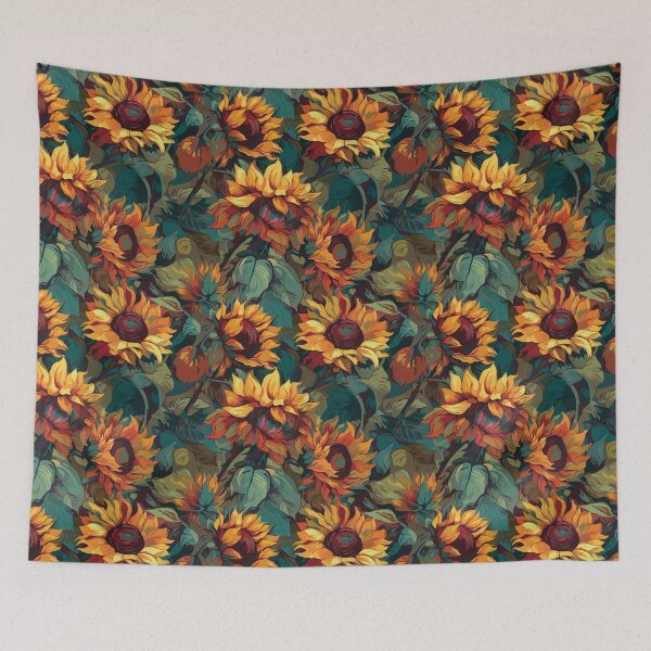 Item preview, Van Gogh-Inspired Sunflower Pattern - Dreamy Swirls and Expressive Strokes designed and sold by TopArtsy.