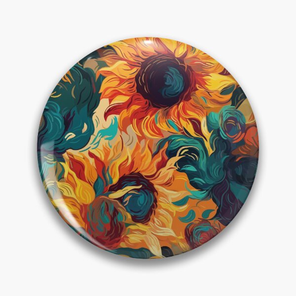 Item preview, Van Gogh-Inspired Sunflower Pattern - Bold Color Contrasts and Expressive Strokes designed and sold by TopArtsy.