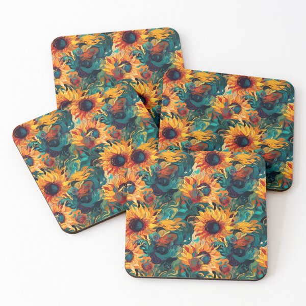 Item preview, Van Gogh-Inspired Sunflower Pattern - Bold Color Contrasts and Expressive Strokes designed and sold by TopArtsy.