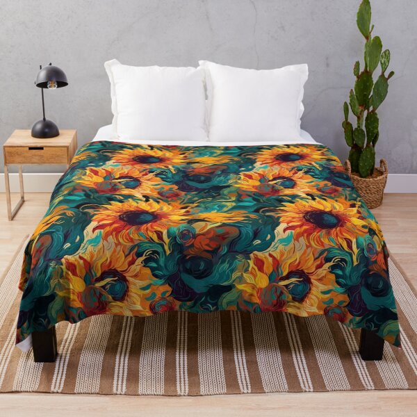 Item preview, Van Gogh-Inspired Sunflower Pattern - Bold Color Contrasts and Expressive Strokes designed and sold by TopArtsy.