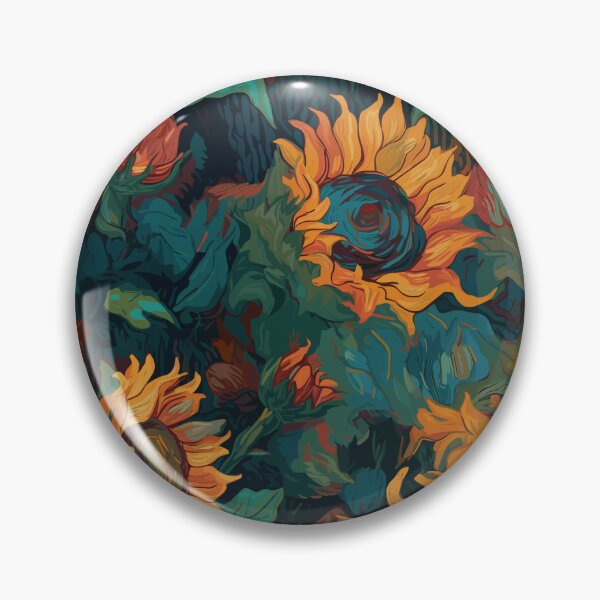 Item preview, Van Gogh-Inspired Sunflower Pattern - Stippling Technique and Expressive Strokes designed and sold by TopArtsy.