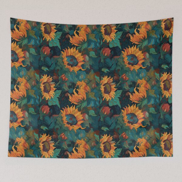 Item preview, Van Gogh-Inspired Sunflower Pattern - Stippling Technique and Expressive Strokes designed and sold by TopArtsy.