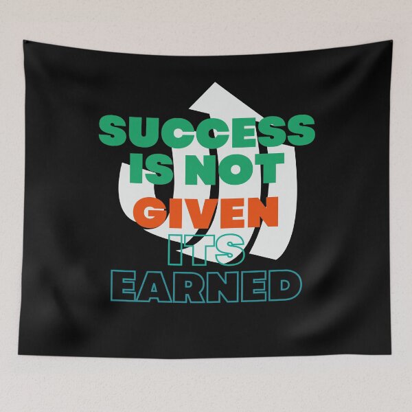 Artikelvorschau, Motivational, Inspirational Quote - Success Is Earned entworfen und verkauft von Chromatic-Art.