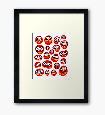 Japanese Daruma Characters Framed Print