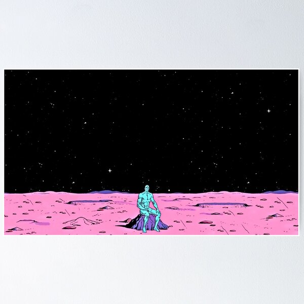Item preview, Dr. Manhattan sitting on mars (comic) designed and sold by Smakly.