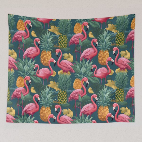Artikelvorschau, Flamingos And Pineapples Pattern entworfen und verkauft von palaco210.