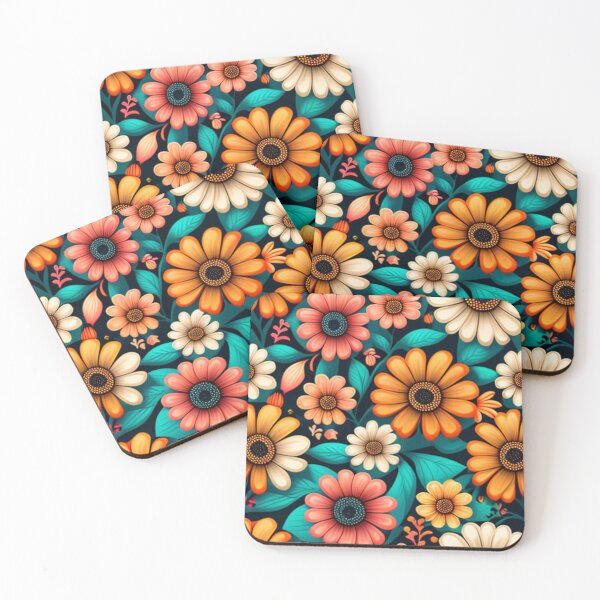 Item preview, Happy Simple Joyful Cute Flower Collage Pattern By Brandon Cable designed and sold by BrandonArtWorld.
