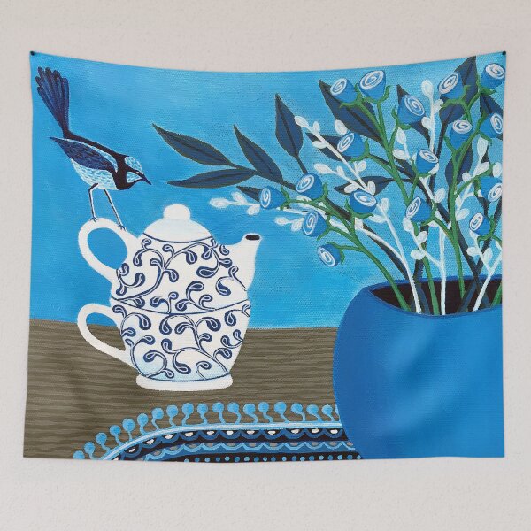 Item preview, Tea Time With The Blue Wren designed and sold by Lisafrancesjudd.