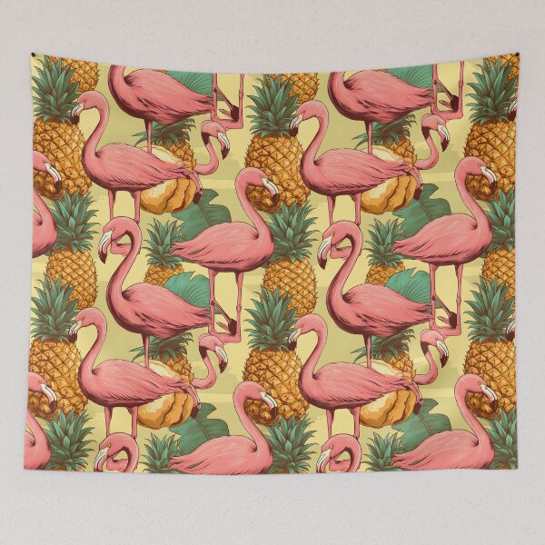 Artikelvorschau, Flamingos And Pineapples Pattern entworfen und verkauft von palaco210.