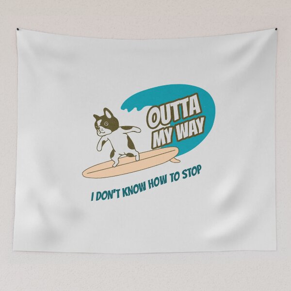 Item preview, Outta my wave - Funny Surfer bulldog designed and sold by sashashuba.
