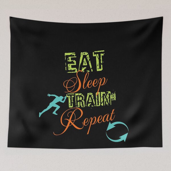 Artikelvorschau, Motivational, Inspirational, Fitness Quotes - Workout Quote - Running - Eat Sleep Train Repeat entworfen und verkauft von Chromatic-Art.