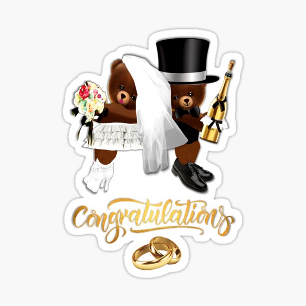 Wedding Congratulations Sticker for Sale by sunny-sidesup