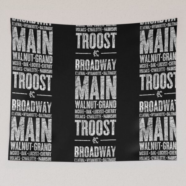 Item preview, Minimalist Kansas City Missouri Typography Map Design - Dark designed and sold by thegoodwordsco.