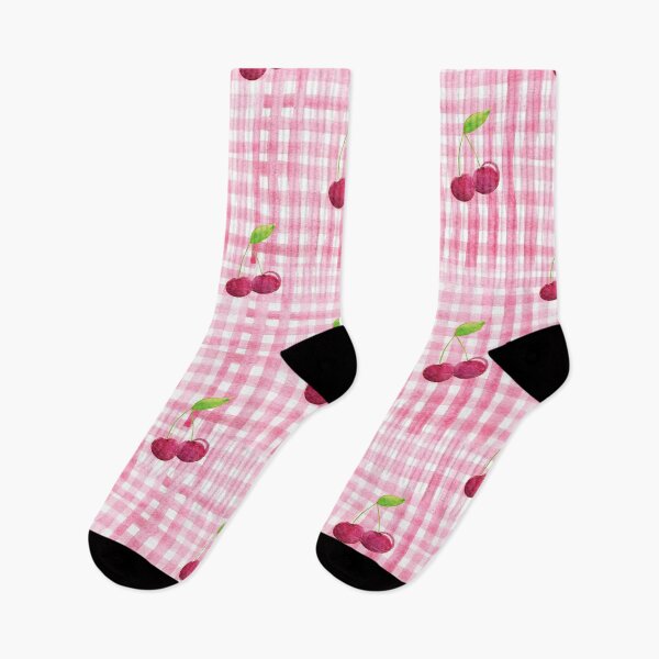 Item preview, pink Gingam with cherry  designed and sold by reyniramirezfi.