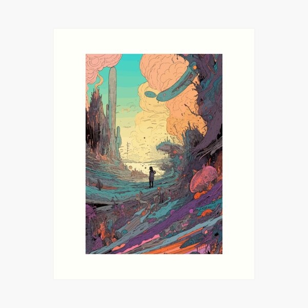 Item preview, Trippy Sci-fi Vintage Psychedelic Alien World designed and sold by talisman88.