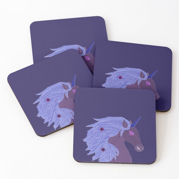 Item preview, inverted amethyst pixel unicorn designed and sold by autumnalmanac.