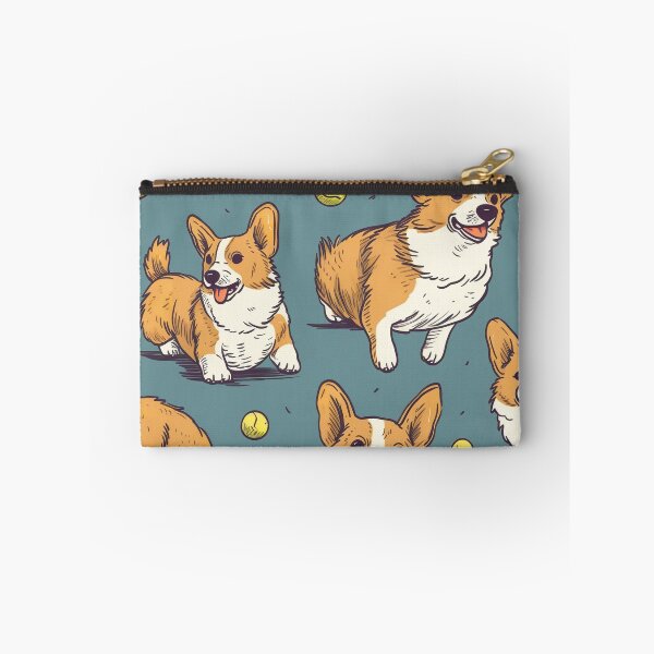 Item preview, Pembroke Welsh Corgi Chasing Tennis Balls Cartoon Style  designed and sold by GMMDESIGNS21.