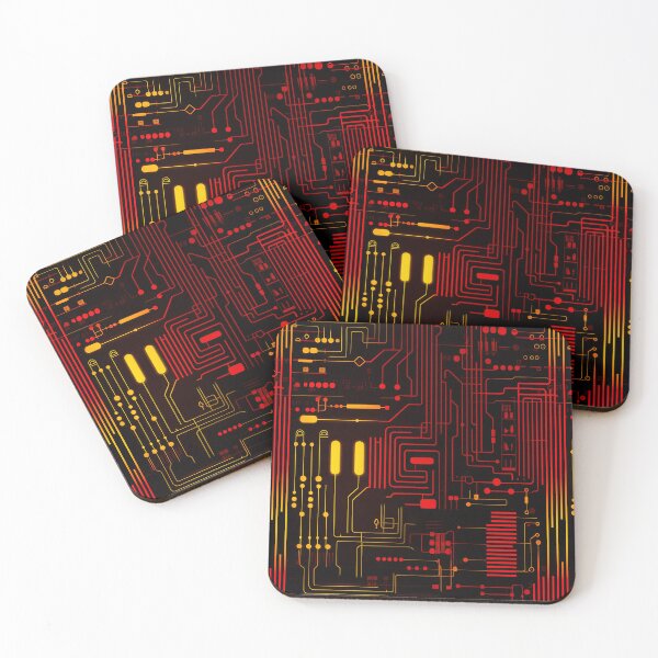 Item preview, Red and Yellow Circuit Pattern designed and sold by Domain of the Public.