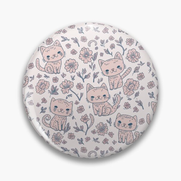 Item preview, Adorable Cat and Flower Pattern designed and sold by pigipeach.