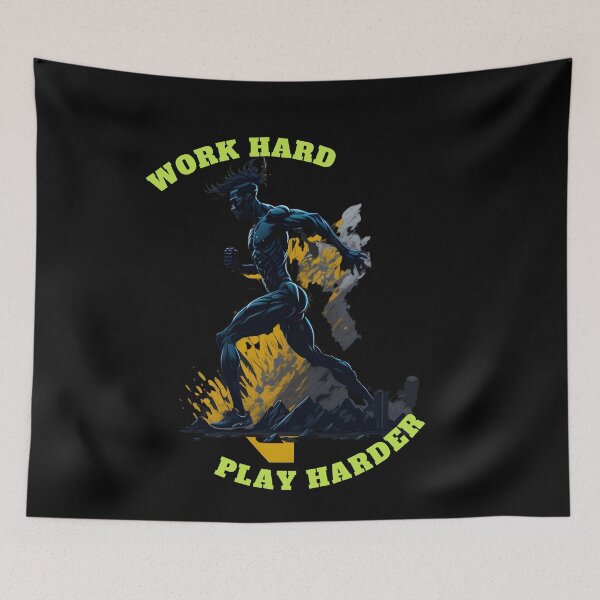 Artikelvorschau, Motivational, Inspirational, Self Belief - Work Hard Play Harder entworfen und verkauft von Chromatic-Art.