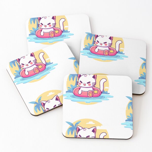 Item preview, Beachy Kitty Bliss - Adorable Cat on Vacation by the Beach Sticker and Socks designed and sold by Cute Critters Stickers.