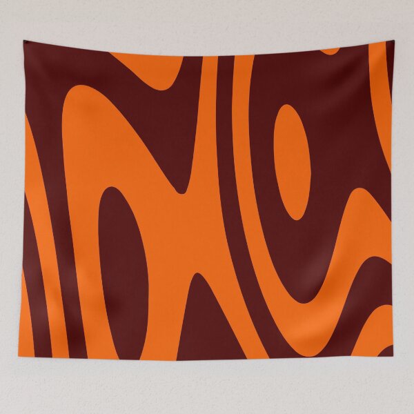 Item preview, Funky Orange and Brown Abstract Swirl Design designed and sold by patternsoup.