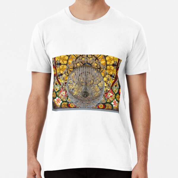 Crystal chandelier under a patterned ceiling Premium T-Shirt