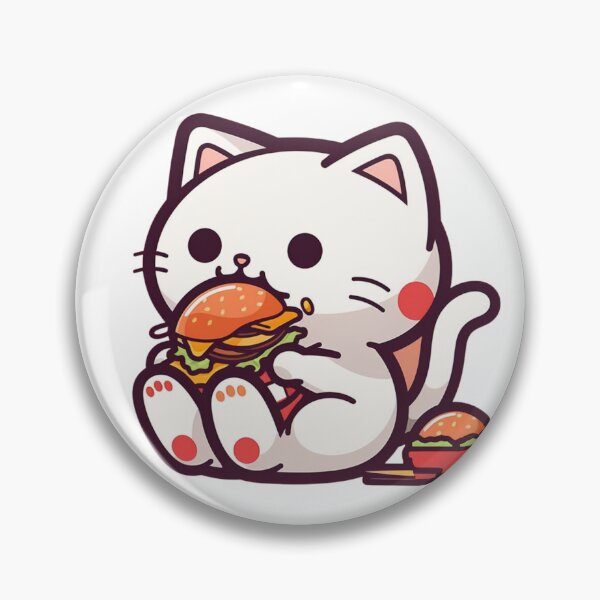 Item preview, Fast Food Feline Frenzy - Adorable Cat Eating Fast Food Sticker and Socks designed and sold by Cute Critters Stickers.