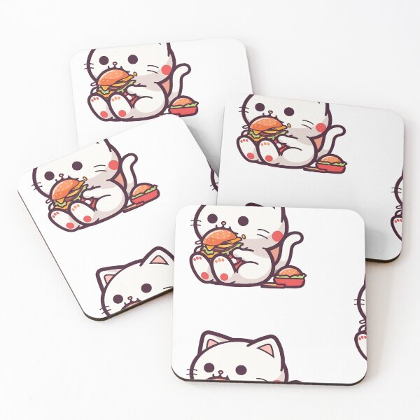 Item preview, Fast Food Feline Frenzy - Adorable Cat Eating Fast Food Sticker and Socks designed and sold by Cute Critters Stickers.