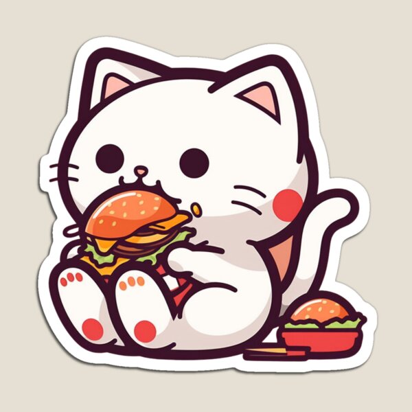 Item preview, Fast Food Feline Frenzy - Adorable Cat Eating Fast Food Sticker and Socks designed and sold by Cute Critters Stickers.