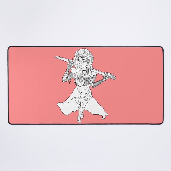 Item preview, The Katana Girl in Black and White designed and sold by AvalonUnmuzzled.