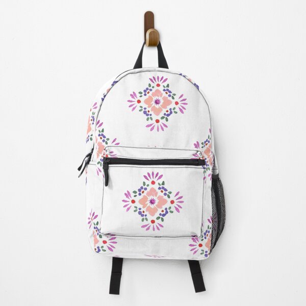 Item preview, Boho Floral Sunset Tile Design Retro Purple designed and sold by WildFlowerWC.