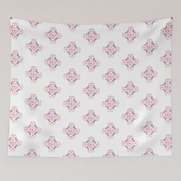 Item preview, Boho Floral Sunset Tile Design Retro Blush  designed and sold by WildFlowerWC.