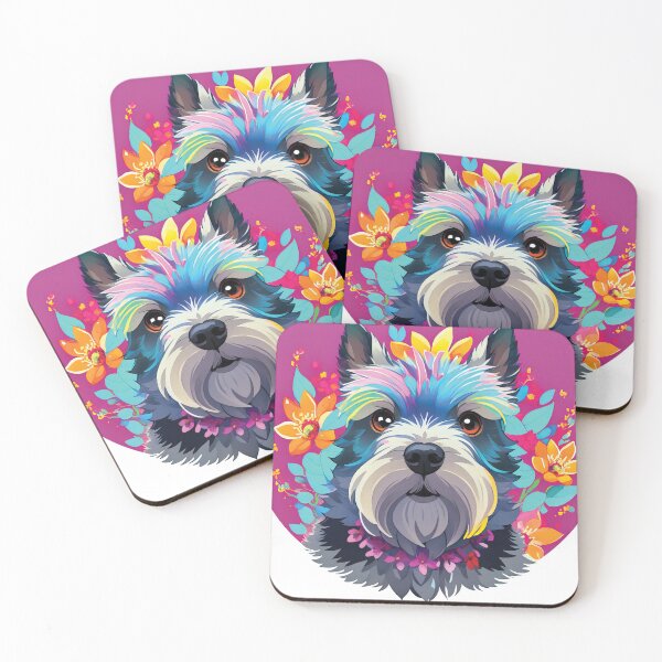 Item preview, Schnauzer Dog with Paws Down: An Adorable Illustration designed and sold by Munchable Bites.