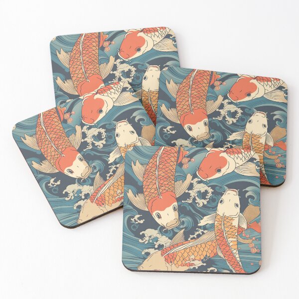 Item preview, Koi Fish Illustration in Ukiyo-e Style designed and sold by GingerSilkShop.