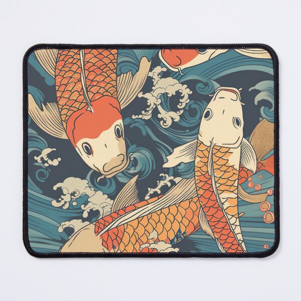 Item preview, Koi Fish Illustration in Ukiyo-e Style designed and sold by GingerSilkShop.
