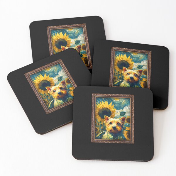 Item preview, Yorkshire Sunflower Painting Adorable Dog designed and sold by rafaeltto.