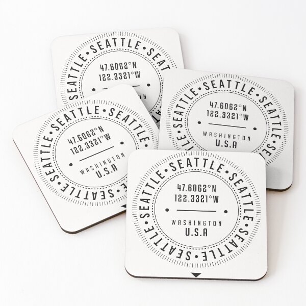 Item preview, Seattle, Washington, USA - 1 - City Coordinates Typography Print - Classic, Minimal designed and sold by Studio Grafiikka.