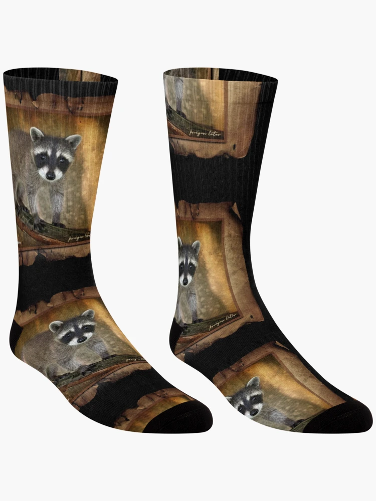 Thumbnail 3 of 5, Socks, Baby Racoon designed and sold by UffdaGreg.