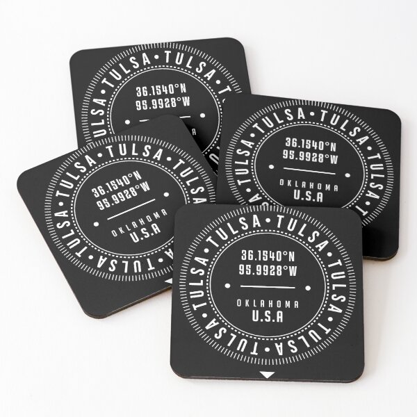 Item preview, Tulsa, Oklahoma, USA - 1 - City Coordinates Typography Print - Classic, Minimal designed and sold by Studio Grafiikka.