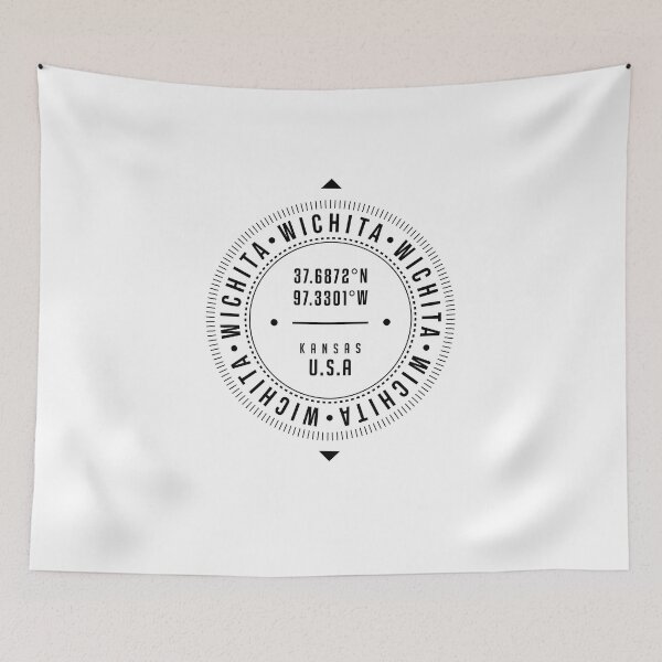 Item preview, Wichita, Kansas, USA - 1 - City Coordinates Typography Print - Classic, Minimal designed and sold by Studio Grafiikka.
