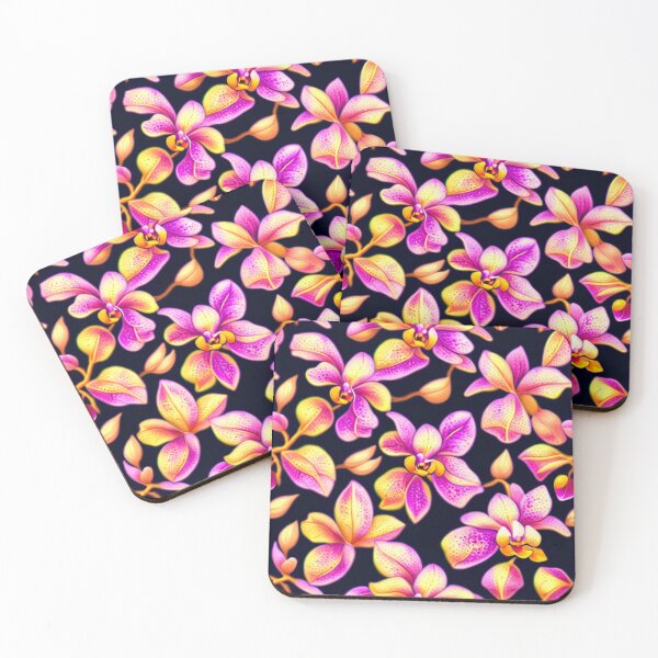 Item preview, Orchid flowers and leaves pattern design designed and sold by Warih.