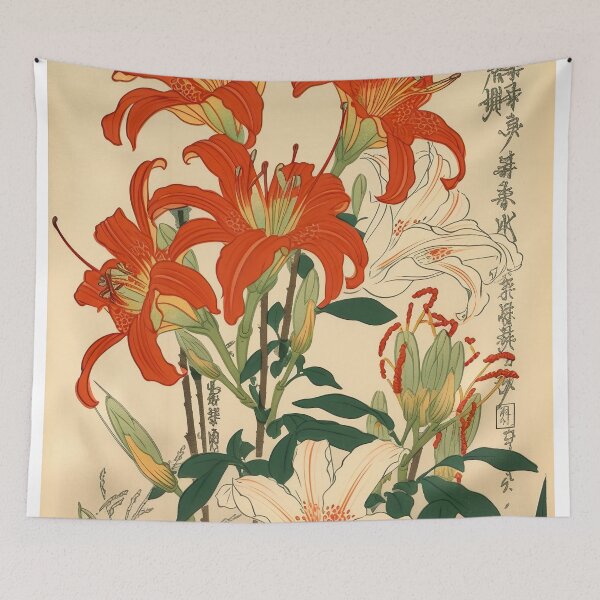 Item preview, Tiger Lillies in Ukiyo-e Style designed and sold by GingerSilkShop.