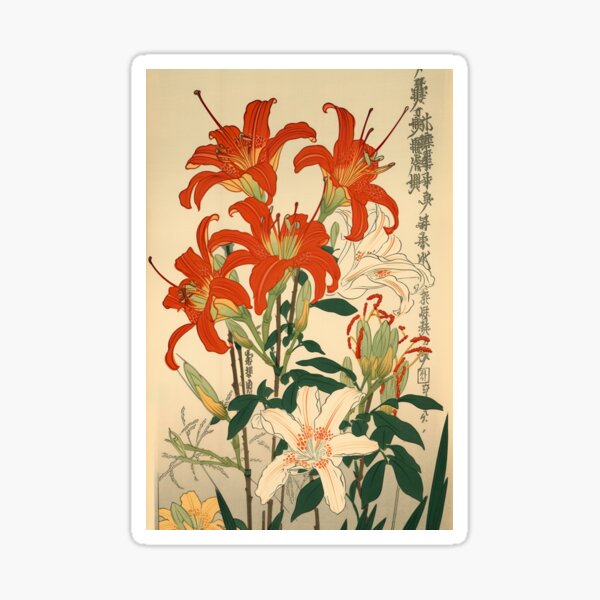 Item preview, Tiger Lillies in Ukiyo-e Style designed and sold by GingerSilkShop.