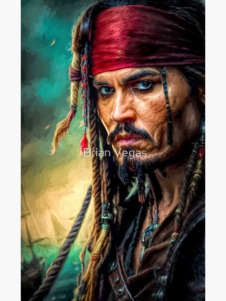 Thumbnail 3 of 3, Photographic Print, Pirate captain Johnny Depp by Brian Vegas designed and sold by Brian Vegas.